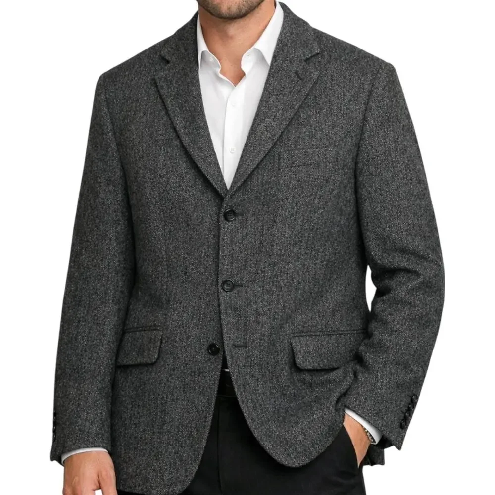 NWT Polo Ralph Lauren Blazer Suit Herringbone 3-Button Front Notch Lapel Gray XL